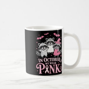 Borstkanker Awareness Raccoon Halloween Roze Beer Koffiemok