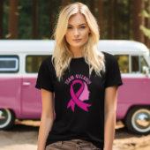 Borstkanker Awareness Ribbon Aangepaste Naam Tekst T-shirt