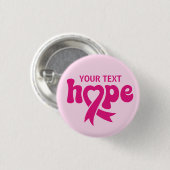 Borstkanker Awareness Ribbon Aangepaste tekst of n Ronde Button 3,2 Cm (Voorkant /achterkant)