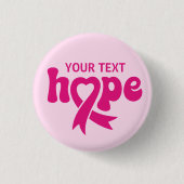 Borstkanker Awareness Ribbon Aangepaste tekst of n Ronde Button 3,2 Cm (Voorkant)