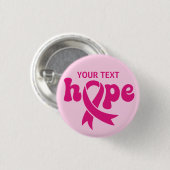 Borstkanker Awareness Ribbon Aangepaste tekst of n Ronde Button 3,2 Cm (Voorkant /achterkant)