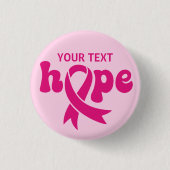 Borstkanker Awareness Ribbon Aangepaste tekst of n Ronde Button 3,2 Cm (Voorkant)