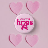Borstkanker Awareness Ribbon Aangepaste tekst of n Ronde Button 3,2 Cm