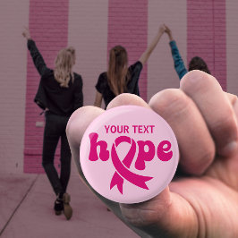 Borstkanker Awareness Ribbon Aangepaste tekst of n Ronde Button 3,2 Cm