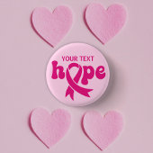 Borstkanker Awareness Ribbon Aangepaste tekst of n Ronde Button 3,2 Cm