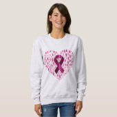Borstkanker Awareness Ribbon and Heart Trui (Voorkant volledig)