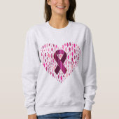Borstkanker Awareness Ribbon and Heart Trui (Voorkant)