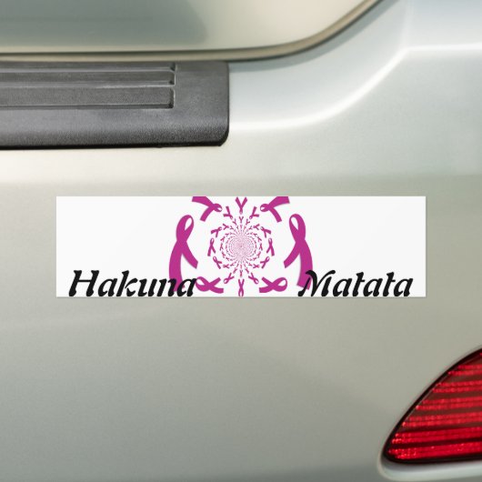 Borstkanker Awareness Ribbon Bumpersticker (Op auto)
