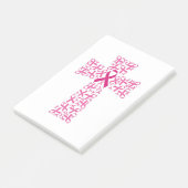 Borstkanker Awareness Ribbon Cross Post-it® Notes (Schuin)