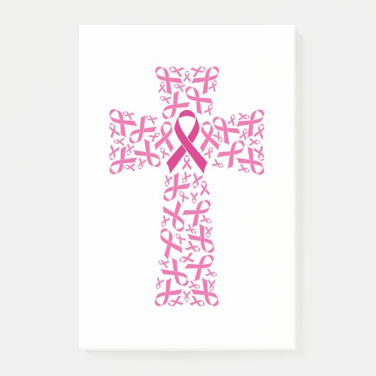 Borstkanker Awareness Ribbon Cross Post-it® Notes (Voorkant)