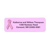 Borstkanker Awareness Ribbon Etiket (Voorkant)