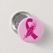 Borstkanker Awareness Ribbon Feather Ronde Button 3,2 Cm (Voorkant /achterkant)