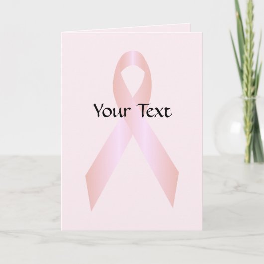 Borstkanker Awareness Ribbon Greeting Text 2 Kaart (Voorkant)