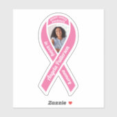 Borstkanker Awareness Ribbon Memorial Foto Sticker (Vel)