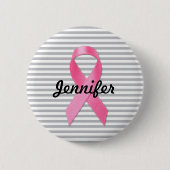 Borstkanker Awareness Ribbon Personalised Ronde Button 5,7 Cm (Voorkant)