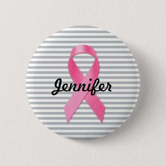 Borstkanker Awareness Ribbon Personalised Ronde Button 5,7 Cm (Voorkant)