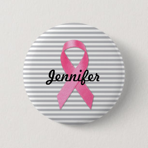 Borstkanker Awareness Ribbon Personalised Ronde Button 5,7 Cm