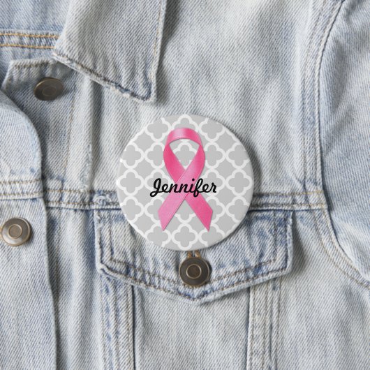 Borstkanker Awareness Ribbon Personalised Ronde Button 7,6 Cm (In situ)