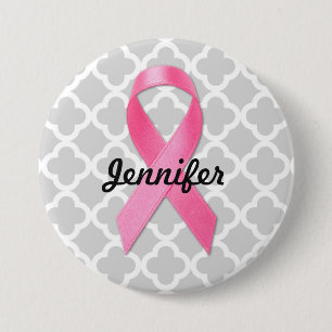 Borstkanker Awareness Ribbon Personalised Ronde Button 7,6 Cm