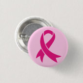 Borstkanker Awareness Ribbon Ronde Button 3,2 Cm (Voorkant /achterkant)