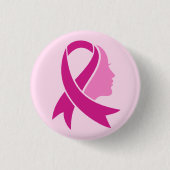 Borstkanker Awareness Ribbon Ronde Button 3,2 Cm (Voorkant)