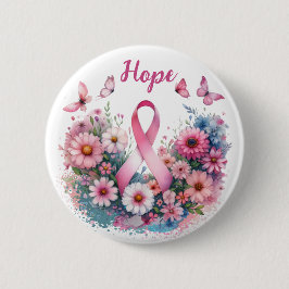 Borstkanker Awareness Ribbon Ronde Button 5,7 Cm