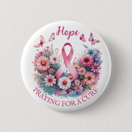 Borstkanker Awareness Ribbon Ronde Button 5,7 Cm (Voorkant)