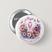 Borstkanker Awareness Ribbon Ronde Button 5,7 Cm (Voorkant /achterkant)