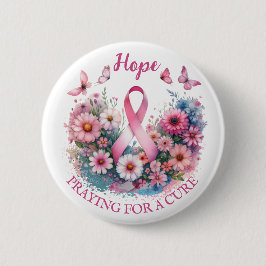 Borstkanker Awareness Ribbon Ronde Button 5,7 Cm