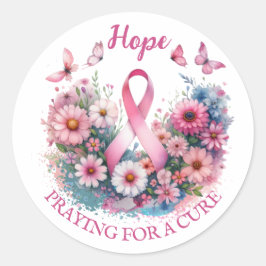 Borstkanker Awareness Ribbon Ronde Sticker