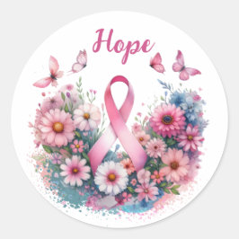 Borstkanker Awareness Ribbon Ronde Sticker