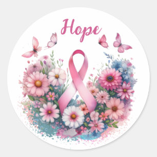 Borstkanker Awareness Ribbon Ronde Sticker