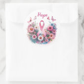 Borstkanker Awareness Ribbon Ronde Sticker (Tas)