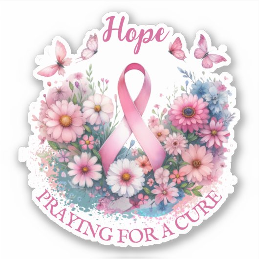 Borstkanker Awareness Ribbon Sticker (Voorkant)