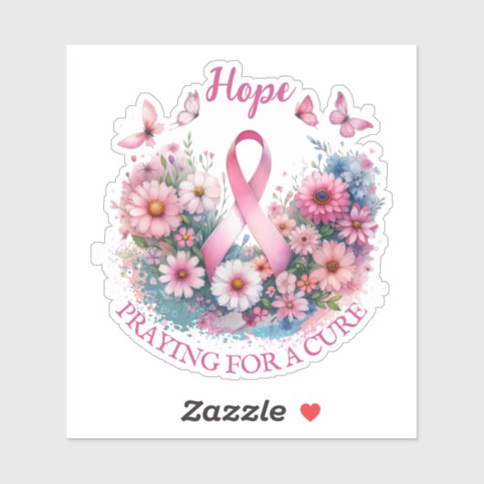 Borstkanker Awareness Ribbon Sticker (Vel)