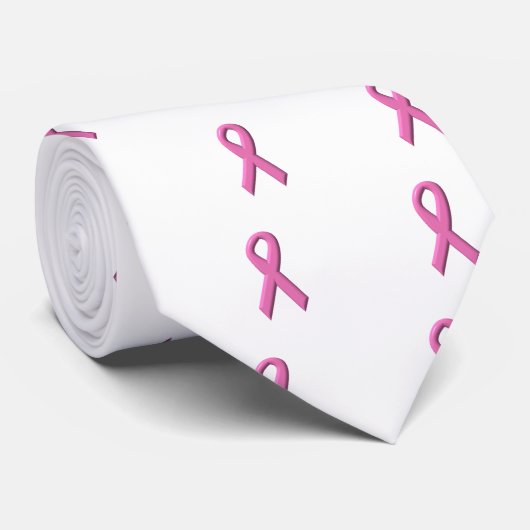 Borstkanker Awareness Ribbon Stropdas (Opgerold)