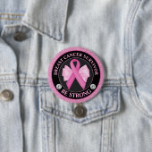 Borstkanker Awareness Ribbon Surviance Ronde Button 7,6 Cm (In situ)