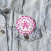Borstkanker Awareness Ribbon Surviance Ronde Button 7,6 Cm (In situ)