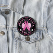 Borstkanker Awareness Ribbon Surviance Ronde Button 7,6 Cm (In situ)