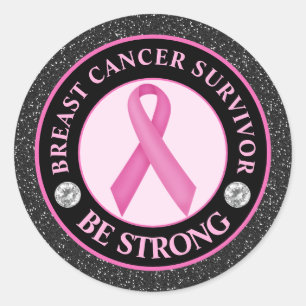 Borstkanker Awareness Ribbon Surviance Ronde Sticker