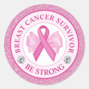 Borstkanker Awareness Ribbon Surviance Ronde Sticker