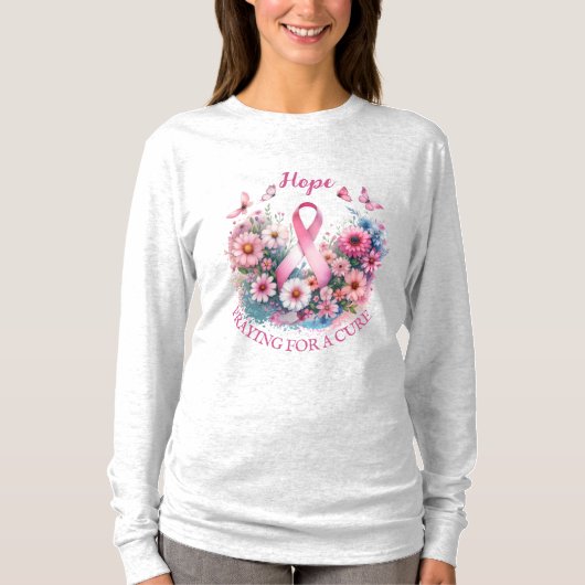 Borstkanker Awareness Ribbon T-shirt (Voorkant)