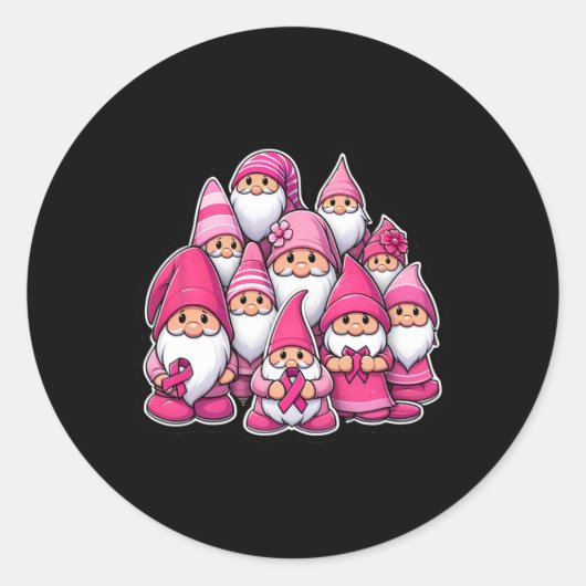 Borstkanker Awareness Ribbon Vrouwen Meisjes Ronde Sticker (Voorkant)