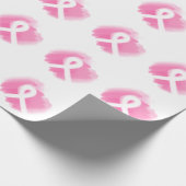 Borstkanker Awareness Ribbon Waterverf Cadeaupapier (Hoek)