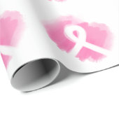 Borstkanker Awareness Ribbon Waterverf Cadeaupapier (Rol Hoek)