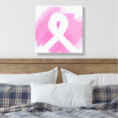Borstkanker Awareness Ribbon Waterverf Canvas Afdruk (Insitu (Slaapkamer))