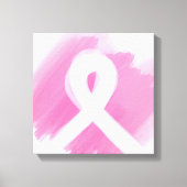 Borstkanker Awareness Ribbon Waterverf Canvas Afdruk (Voorkant)