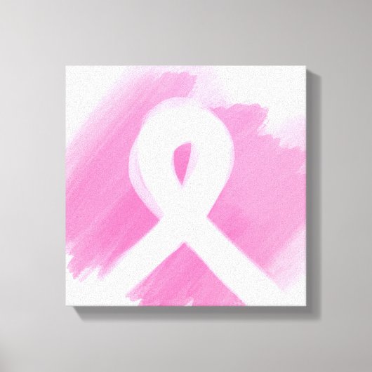 Borstkanker Awareness Ribbon Waterverf Canvas Afdruk (Voorkant)