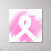 Borstkanker Awareness Ribbon Waterverf Canvas Afdruk (Voorkant)