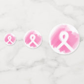 Borstkanker Awareness Ribbon Waterverf Confetti (Achterkanten)
